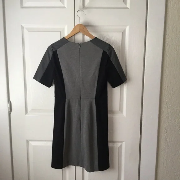 Ann Taylor LOFT Black & Gray Colorblock Short Sleeve Dress Size 2 EUC - Picture 4 of 12